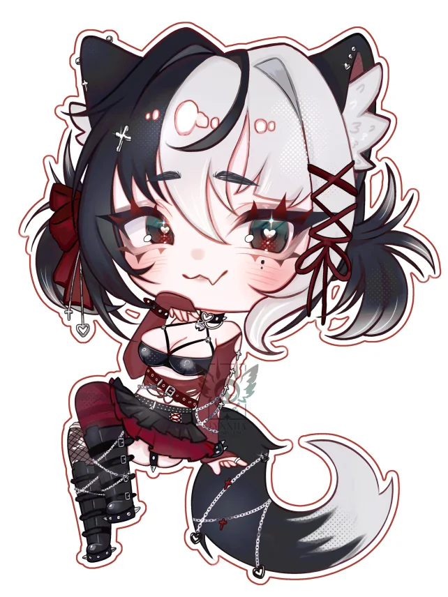 A second detailed chibi illustration of VelvetBlackthornVT by Lynniia